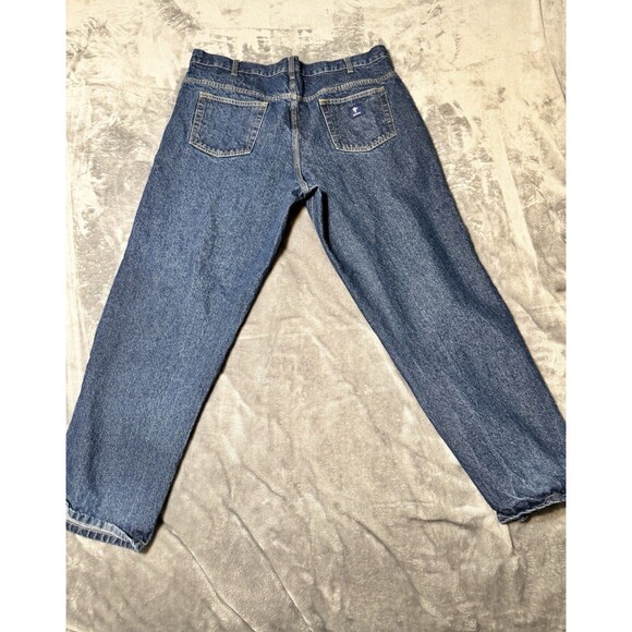 RK Brand Real Workwear Jeans Men's 42x32 Straight Leg Blue Denim Work Pants - Picture 1 of 8